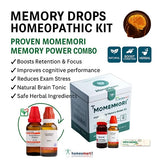 Memory Drops Homeopathic Kit with bottles and packaging on a white background