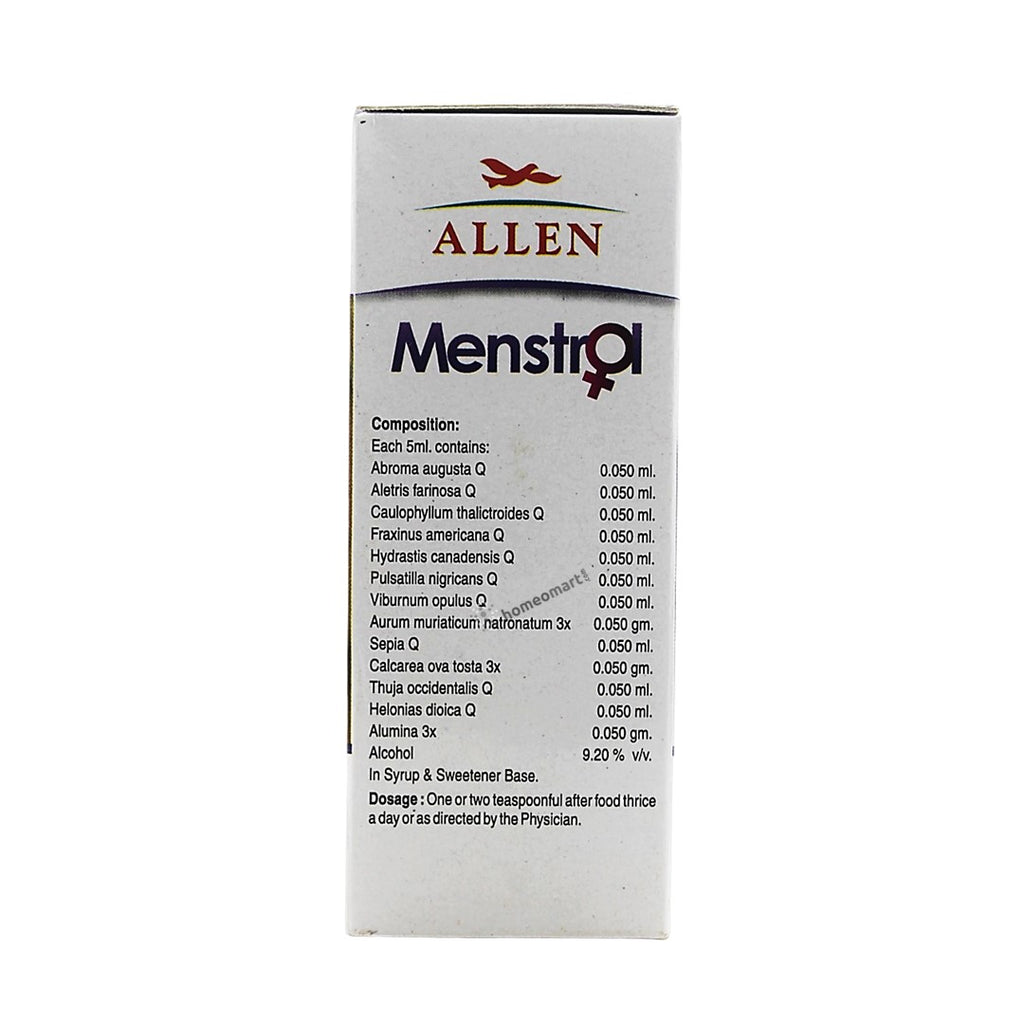 Composition and dosage instructions of menstrol