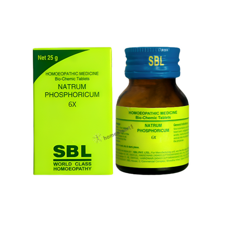 SBL Natrum Phosphoricum Biochemic 3x, 6x Tablets – Relief for Heartburn, Indigestion, and Acidity