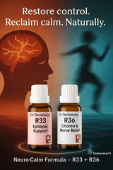 R33 & R36 combo is a powerful homeopathic approach for managing epilepsy with chorea (St. Vitus' Dance)—a condition characterized by seizures along with involuntary, jerky movements.