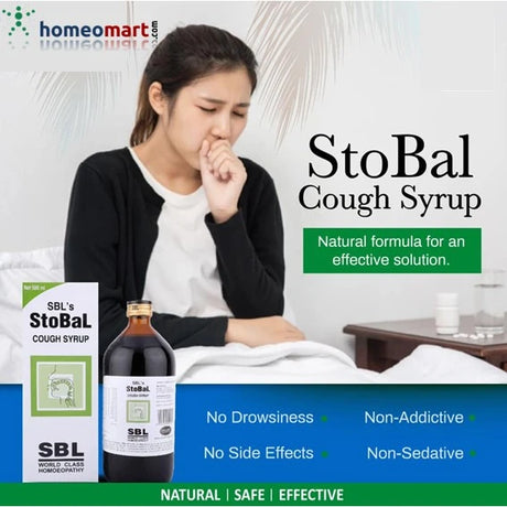 Sedative free homeopathic cough syrup for drowsy free action, non addictive 