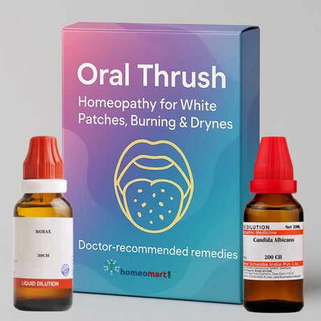 homeopathy for white patches , burning and dryness in mouth