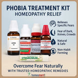 Phobia treatmentremedies with homeopathic benefits on a light blue background