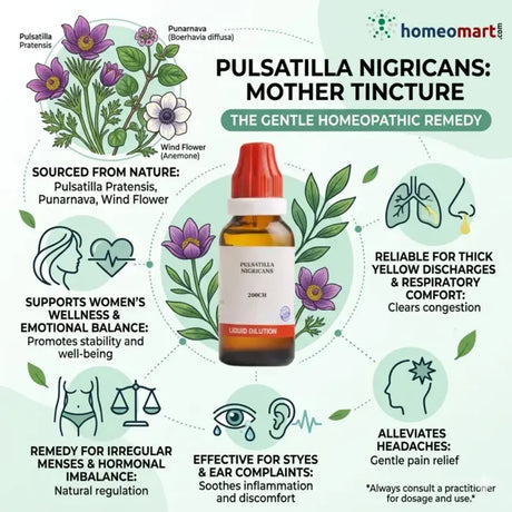 Pulsatilla for women health, stye homeopathic medicine, natural remedy for leucorrhoea, homeopathy for delayed periods, menstrual support homeopathy, homeopathic medicine for headaches,
