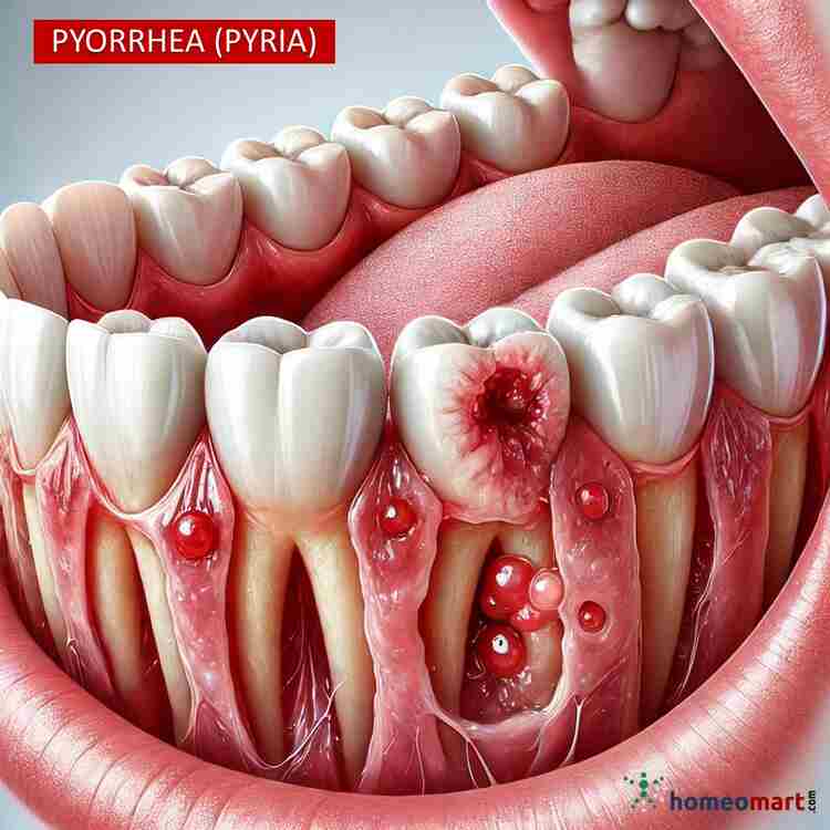 pyorrhea related damage to gums and teeth