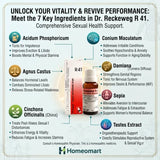 R41 Homeopathy, Acid Phos for Sexual Weakness, Conium for Male Sexual Health, Damiana for Male Vitality, Agnus castus in Erectile Dysfunction, ED, Cinchina forLow Libido, Premature Ejaculation, PE, Nightfall, Spermatorrhoea, Testes for Sexual Debility, Male Weakness, Sexual Exhaustion, Nervous Exhaustion, Impotence, Male Wellness, Homeopathic ED Support, Homeopathic Sexual Health, German Homeopathy, Reckeweg Drops, Male Vitality Drops, R41 Medicine