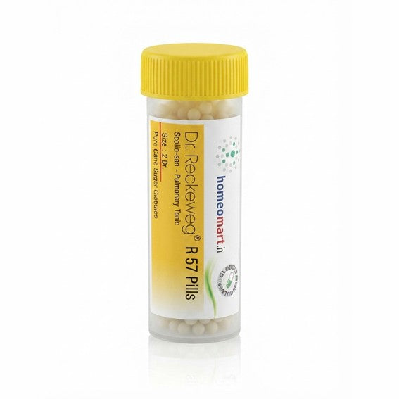 R57 pills for COPD support, homeopathic pills for mucus cough, R57 for respiratory weakness, homeopathic pulmonary tonic, R57 pellets for chronic respiratory complaints, homeopathic support for bronchiectasis, R57 Globules for weak lungs, lung tonic for respiratory health