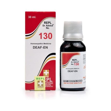 REPL 130 homeopathic drops help relieve hearing loss, age-related deafness, and ear blockages naturally. Supports ear health and sound clarity.
