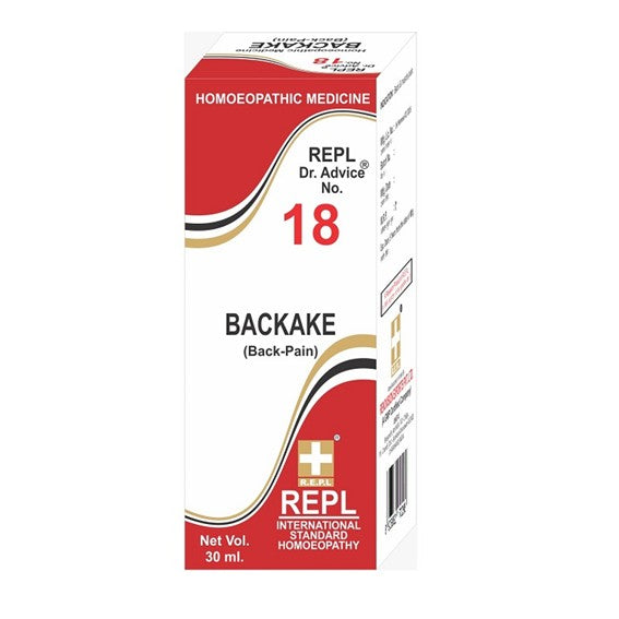 REPL 18 Back Pain Drops, REPL No 18, REPL Back Pain Medicine, Homeopathic Back Pain Drops, Homeopathic Spine Pain Medicine, Neck Pain Homeopathy, Lumbar Pain Drops, Lower Back Pain Homeopathic Medicine, Sacral Pain Homeopathy,