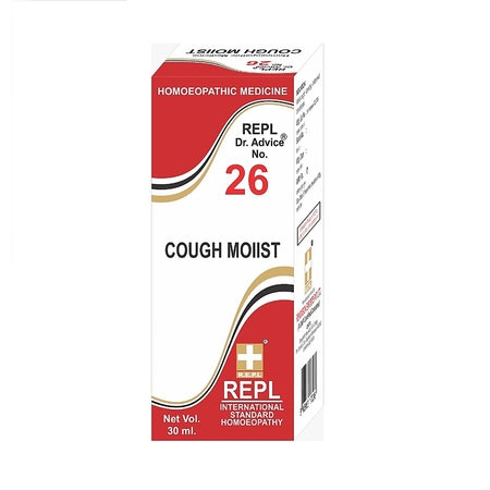 Relieve wet, rattling coughs with REPL Dr. Advice No. 26 COUGH MOIIST. Clears mucus, soothes chest heaviness, and eases bronchial irritation