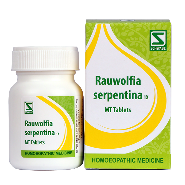 Rauvolfia Serpentina 1x homeopathy Tablet for High Blood Pressure, emotional excitability