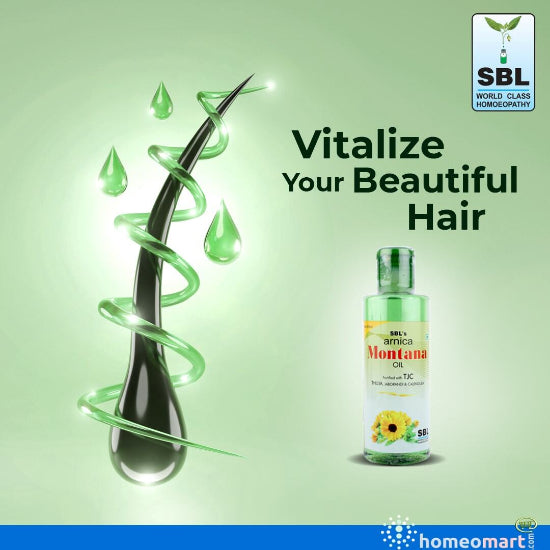 Stronger, healthier hair starts here! SBL Arnica Montana Hair Oil nourishes roots, controls hair fall, and fights dandruff for naturally vibrant hair.