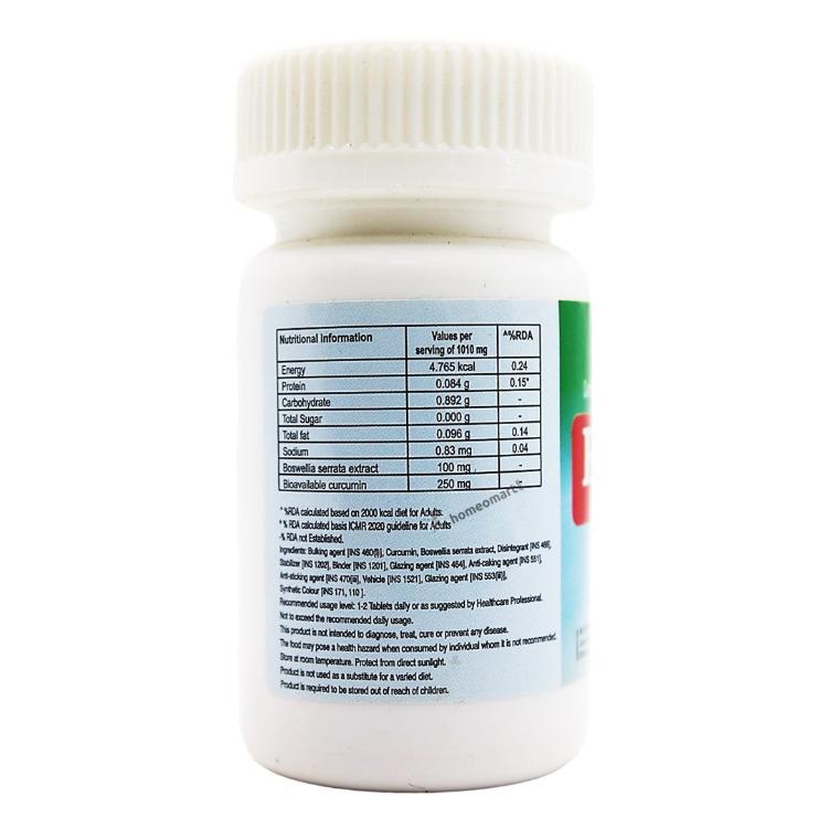 Rubor tablets composition on label