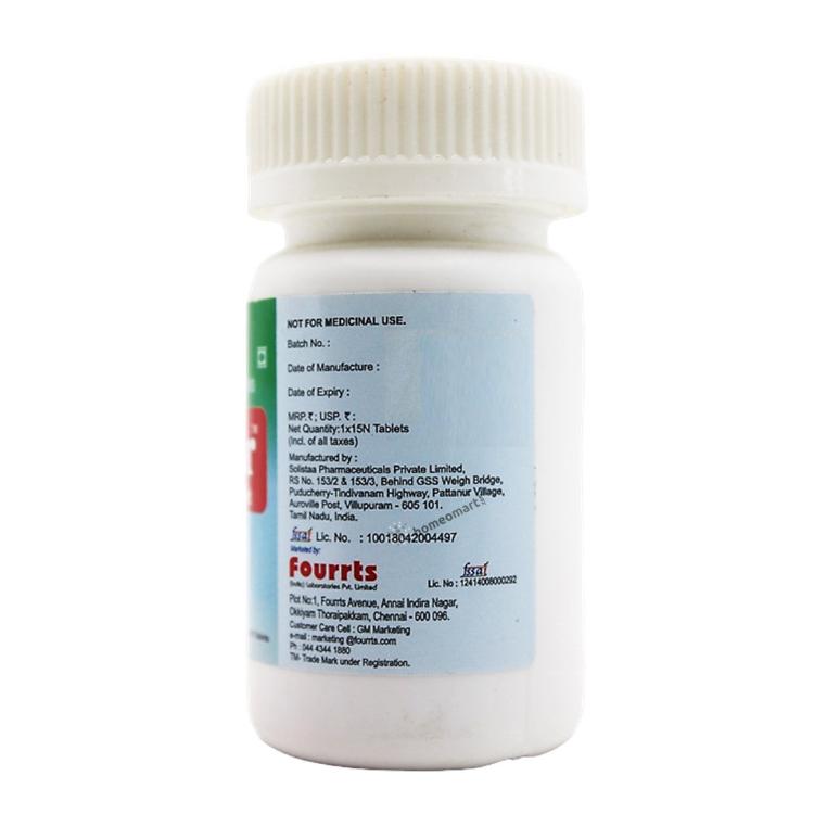 Rubor tablets bottle label details