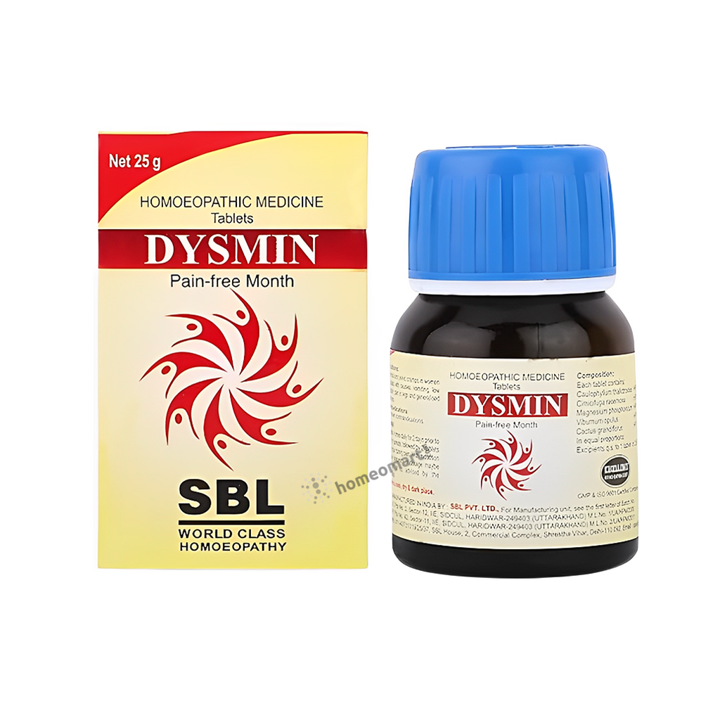SBL homeopathy Dysmin Tablets for Dysmenorrhoea or Painful Menstruation