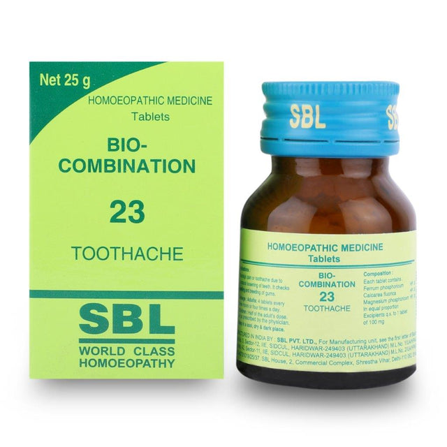 SBL Bio Combination 23 Tablets for Toothache for toothache, gum swelling, and oral discomfort. Strengthens teeth, reduces gum bleeding