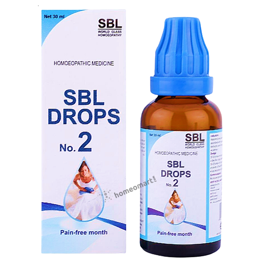 SBL Drops No 2 Dysmenorrhoea, Menstrual cramps relief in homeopathy, SBL menstrual drops, natural remedy for menstrual cramps, homeopathy for period pain, menstrual colic medicine, painful periods treatment, uterine cramps homeopathy, SBL women's health