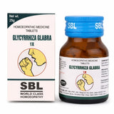SBL Glycyrrhiza Glabra homoeopathic medicine bottle and packaging on a white background