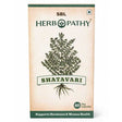 SBL Herbopathy Shatavari packaging with botanical illustration on a beige background