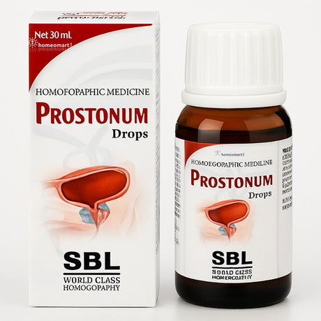 Prostonum Drops packaging and bottle on a white background