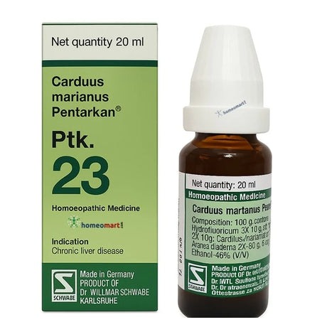 Homeopathic medicine bottle and packaging with visible branding on a white background