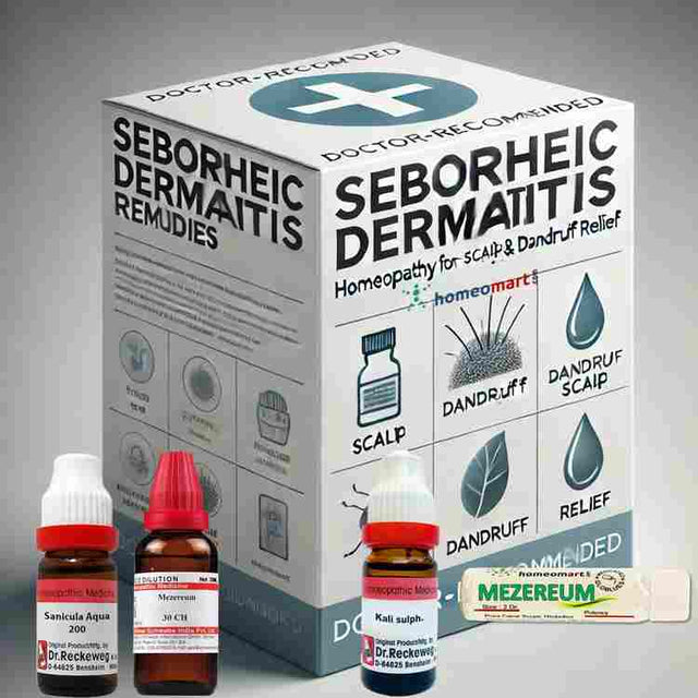 Homeopathy Kit for seborrheic dermatitis, dandruff, and itchy scalp