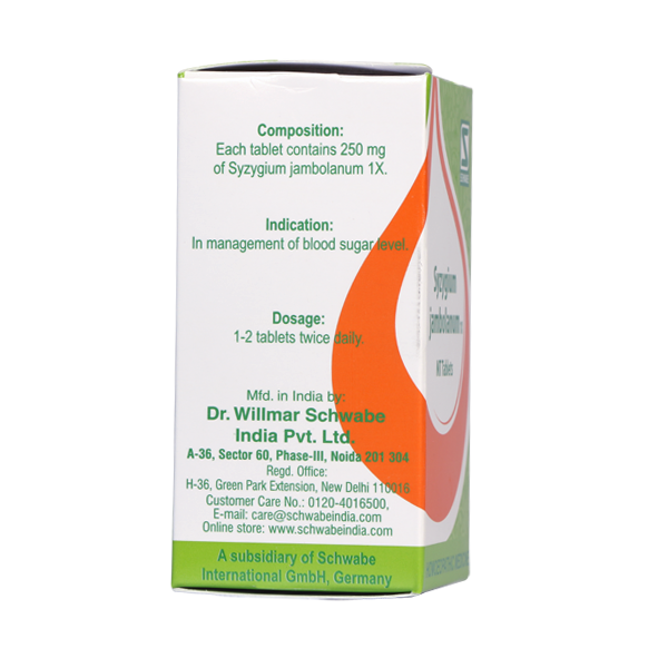 Schwabe Syzygium jambolanum 1x tablets, Blood Urine Sugar, Type 2 Diabetes