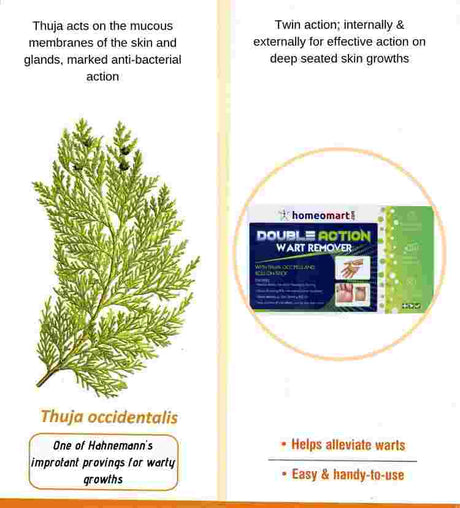  Thuja is a well-known homeopathic remedy packed with Thujone, a natural compound that is a strong wart remover
