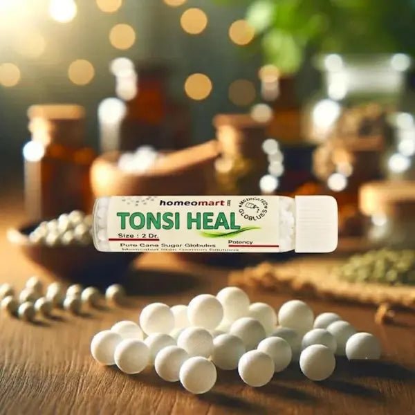 Tonsi Heal 2 Dram Homeopathy Pills for tonsillitis, pharyngitis, sore throat