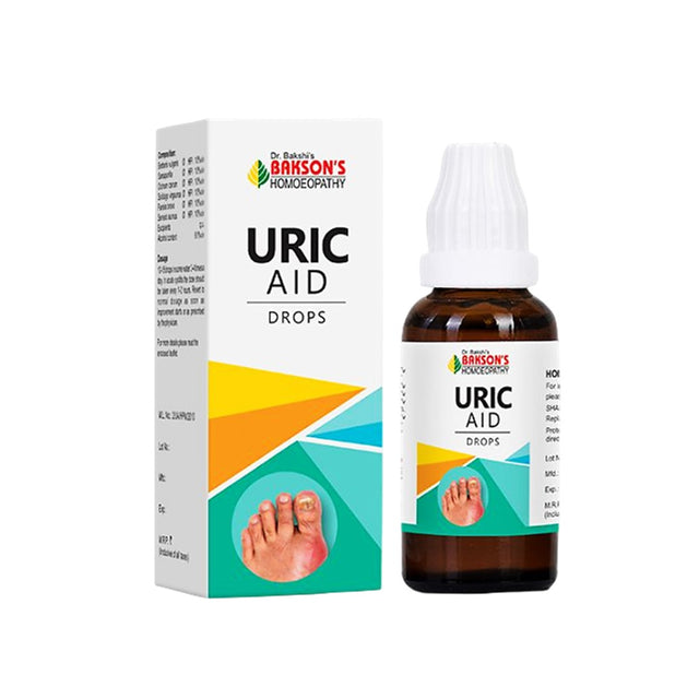 Bakson's Uric Aid Drops for symptoms of joint pains and stiffness