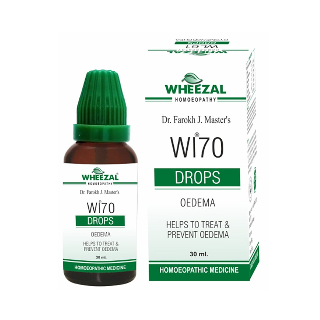 Wheezal WL70 Homeopathic Drops for Edema Relief & Swelling Reduction Remedy