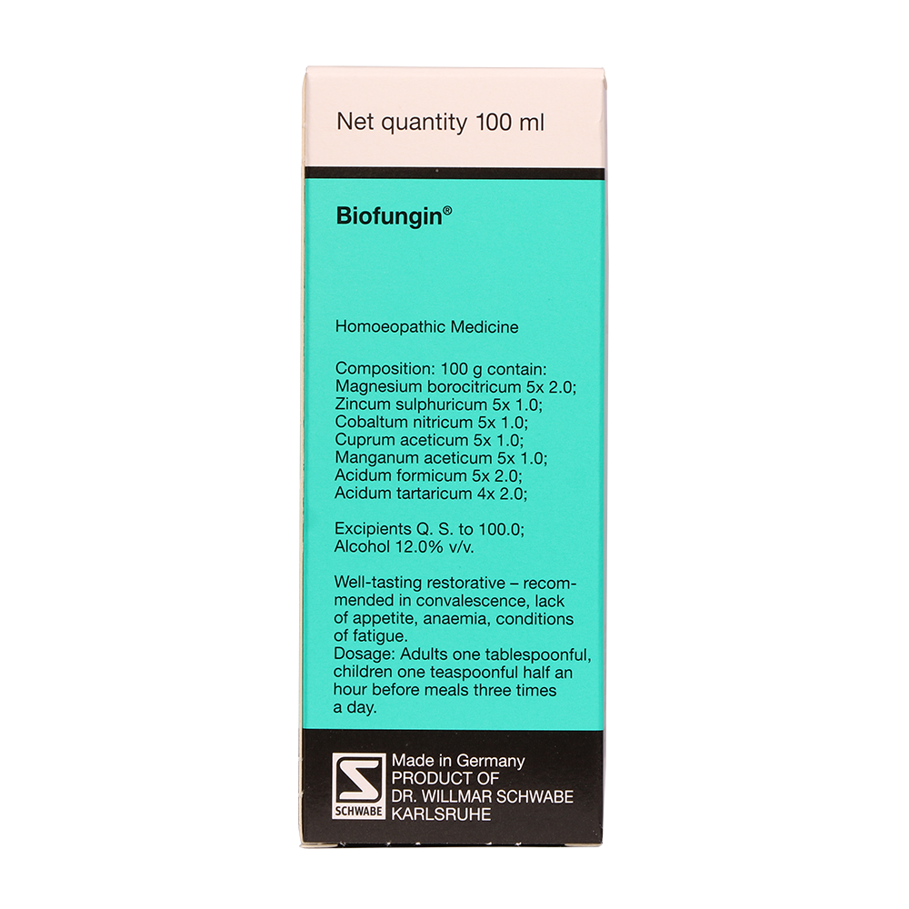Schwabe German Biofungin anemia supplement carton box