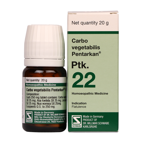 Carbo Vegetablis Ptk. 22, Flatuence due to gas accumalaton in the intestine 