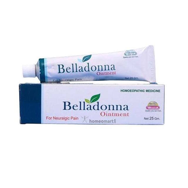 Wheezal Belladonna Ointment Homeopathic for rheumatism, muscular pains, hot and swollen joints , swelling of glands, tender and red orchitis, neuralgic pain