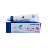 Chrysarobinum ointment tube and box on a white background