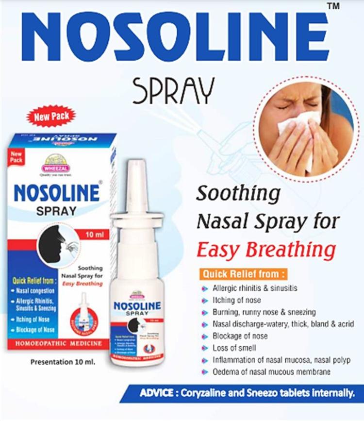 Nosoline Spray for Nasal Congestion, Allergic Rhinitis