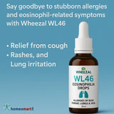 Relieves allergic cough, skin rashes & high ESR levels. Wheezal WL46 drops help treat eosinophilia & respiratory allergies. Safe homeopathy formula, 30ml