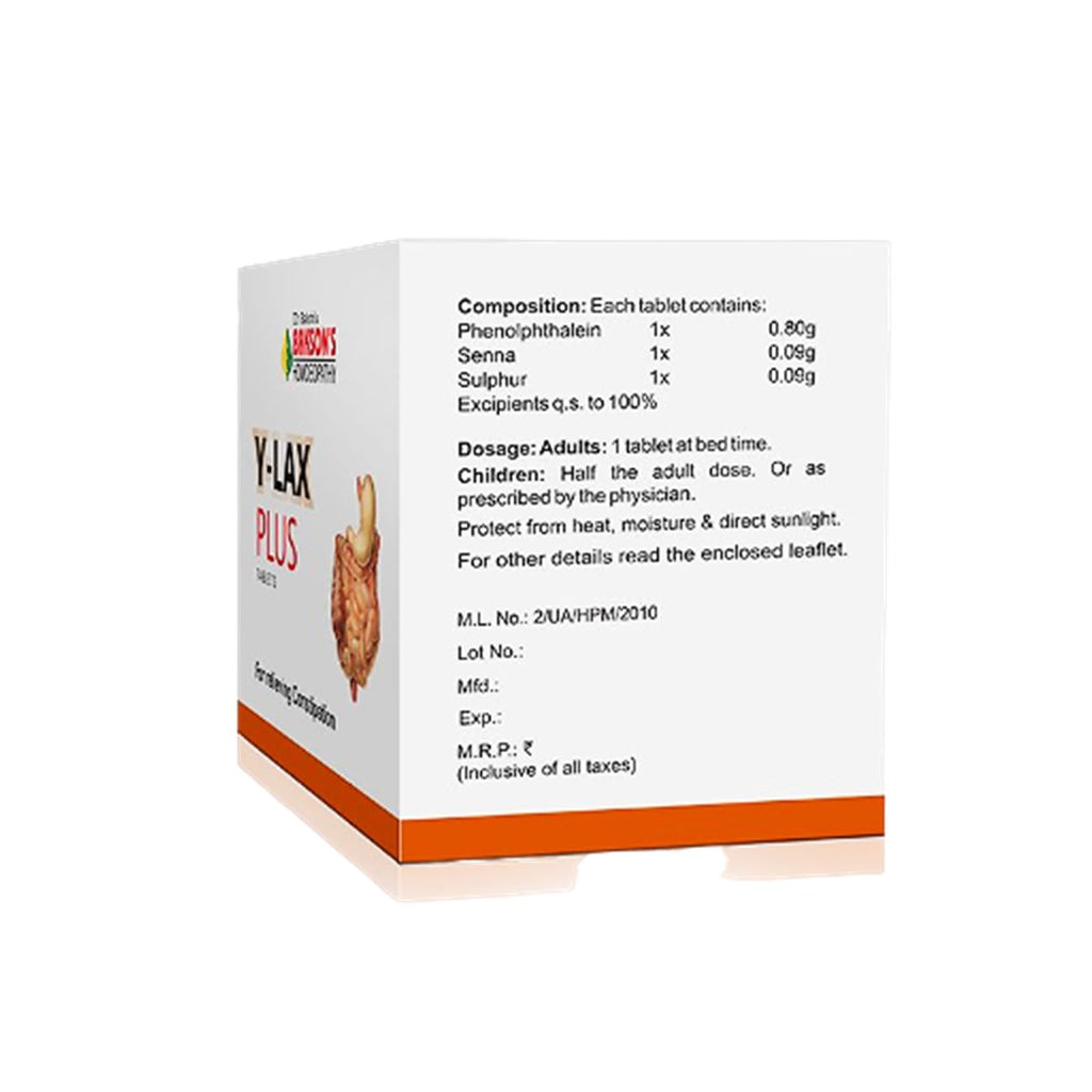 Composition and Dosage for Baksons Y-Lax Plus Tablets