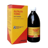 Alfalfa Tonic with Ginseng packaging and bottle on a white background