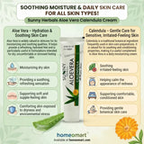 Aloe Vera and Calendula to moisturize, soothe and support a softer, smoother-looking complexion. Suitable for skin that is  dry, tight, irritated or lacking moisture