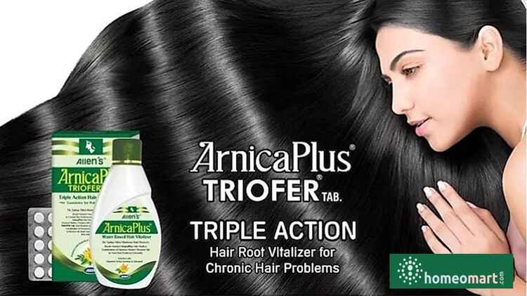 Arnica Triofer - Triple Action Formula for Hair Growth and Strength, best homeopathic medicine for hair fall, homeopathy for premature grey hair, medicine for dandruff and hair fall, hair oil for weak hair roots, homeopathic hair growth tonic