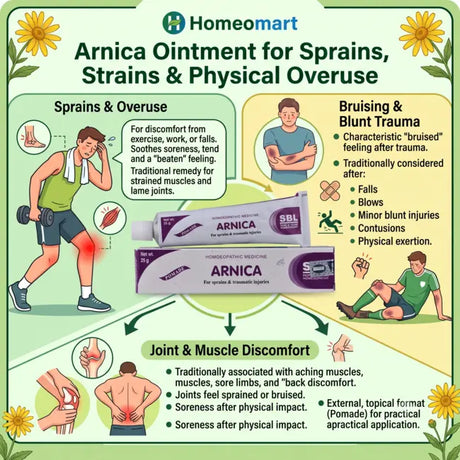 arnica cream ointment for bruises, sprains, muscle overuse, trauma
