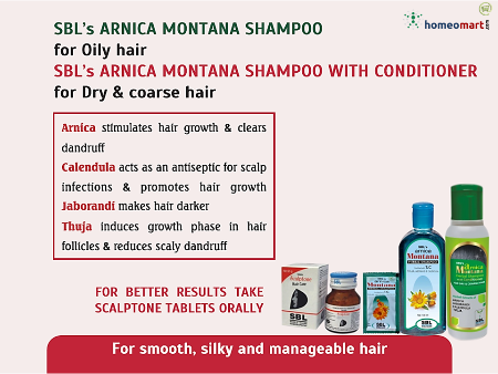 SBL Arnica shampoo hair benefits chart
