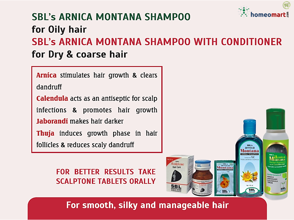 SBL Arnica shampoo  hair benefits chart