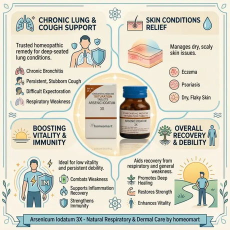 arsenicum iod uses, respiratory tonic homeopathy, skin relief homeopathic medicine, schwabe latt tablets