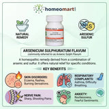 arsenicum sulph flavum tablet uses and benefits, homeopathy for nerve pain tablets, arsenicum sulph flavum 6x dosage, skin allergy homeopathy medicine tablets