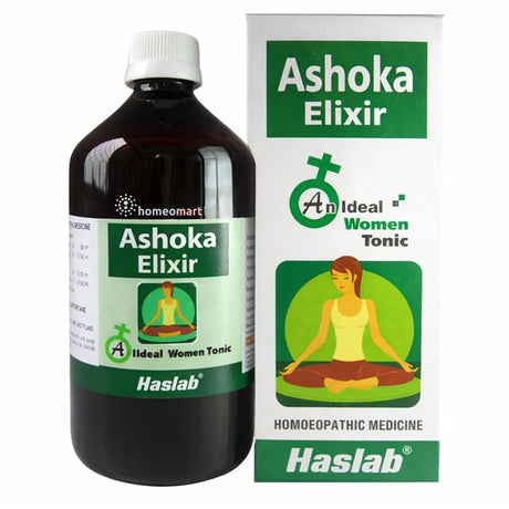 ashoka uterine tonic, haslab ashoka elixir, homeopathy uterine tonic, menstrual disorder remedy, leucorrhoea treatment homeopathy, irregular periods remedy, menorrhagia natural treatment,