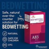 Box of Allen Bed-Wetting Drops with  nocturnal enuresis promotional text on a blue background
