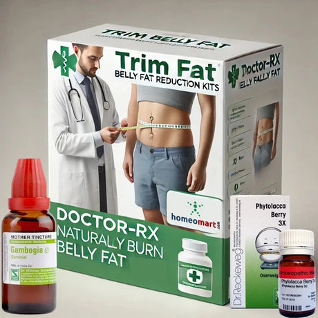 Natural belly fat reduction kit combining remedies by Dr. Naina, Dr. Kirti & Dr. Swapnil. Safe homeopathy for belly fat, hormonal balance & weight loss