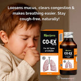 Bhargava Co Ex Syrup fights all types of cough—dry, productive, allergic &amp; smoker’s cough. Loosens mucus, clears congestion &amp; makes breathing easier. Stay cough-free, naturally!